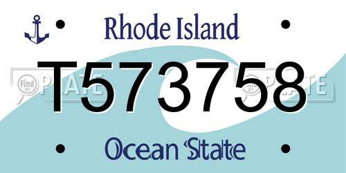 T573758 Rhode Island License Plate