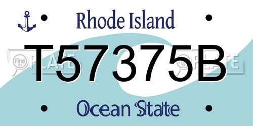 T57375B Rhode Island License Plate