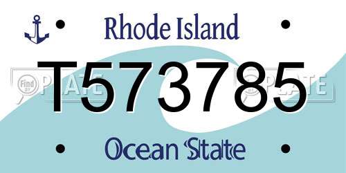 T573785 Rhode Island License Plate