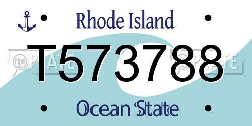 T573788 Rhode Island License Plate