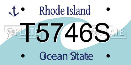 T5746S Rhode Island License Plate
