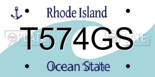 T574GS Rhode Island License Plate