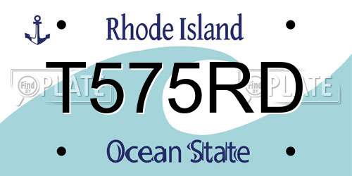 T575RD Rhode Island License Plate