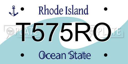 T575RO Rhode Island License Plate