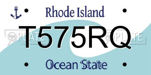 T575RQ Rhode Island License Plate