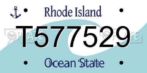 T577529 Rhode Island License Plate