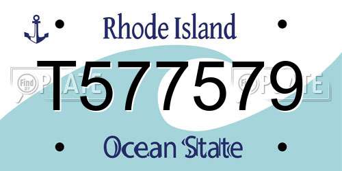 T577579 Rhode Island License Plate