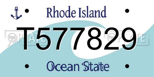 T577829 Rhode Island License Plate