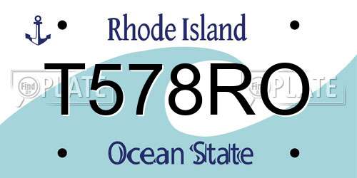 T578RO Rhode Island License Plate