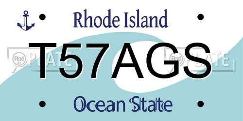 T57AGS Rhode Island License Plate