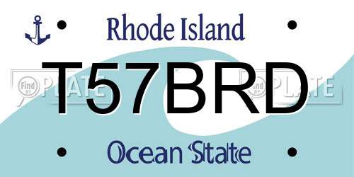 T57BRD Rhode Island License Plate