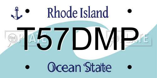 T57DMP Rhode Island License Plate