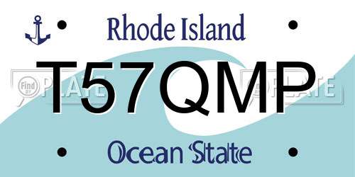 T57QMP Rhode Island License Plate