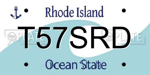 T57SRD Rhode Island License Plate