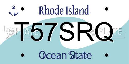 T57SRQ Rhode Island License Plate