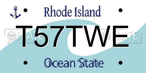 T57TWE Rhode Island License Plate