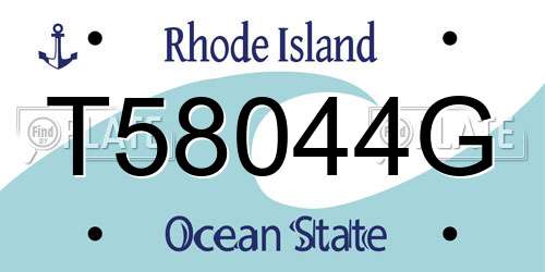 T58044G Rhode Island License Plate