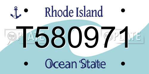 T580971 Rhode Island License Plate