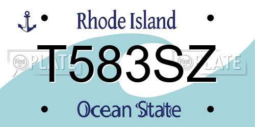 T583SZ Rhode Island License Plate
