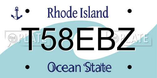 T58EBZ Rhode Island License Plate