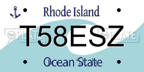 T58ESZ Rhode Island License Plate