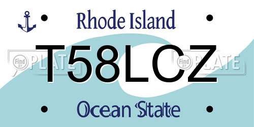 T58LCZ Rhode Island License Plate