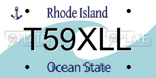 T59XLL Rhode Island License Plate