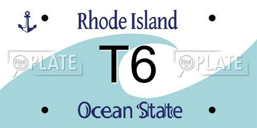 T6 Rhode Island License Plate