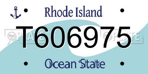 T606975 Rhode Island License Plate