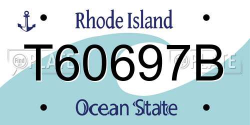 T60697B Rhode Island License Plate