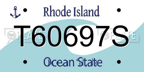 T60697S Rhode Island License Plate