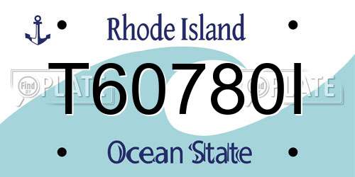 T60780I Rhode Island License Plate