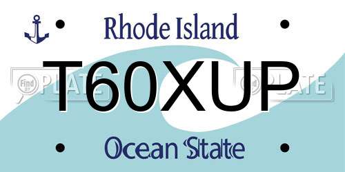 T60XUP Rhode Island License Plate