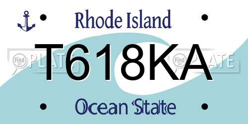 T618KA Rhode Island License Plate
