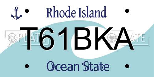 T61BKA Rhode Island License Plate
