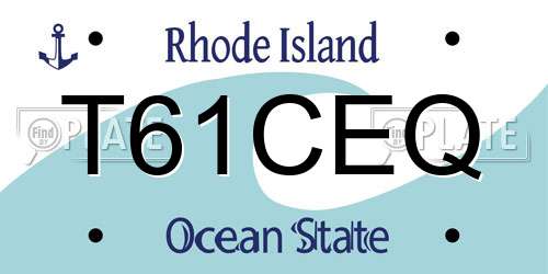 T61CEQ Rhode Island License Plate