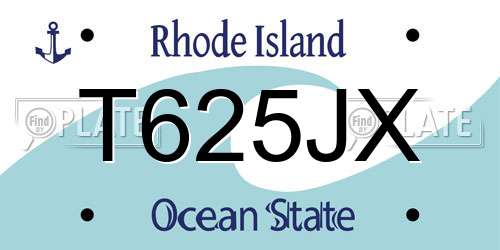 T625JX Rhode Island License Plate