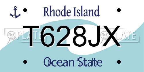 T628JX Rhode Island License Plate
