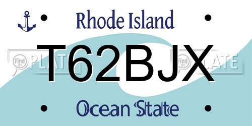 T62BJX Rhode Island License Plate