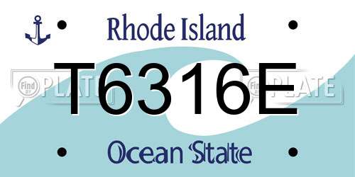 T6316E Rhode Island License Plate