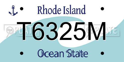 T6325M Rhode Island License Plate