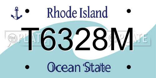 T6328M Rhode Island License Plate