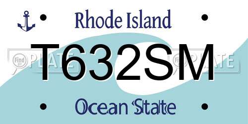 T632SM Rhode Island License Plate