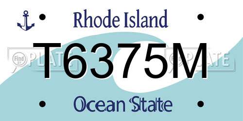 T6375M Rhode Island License Plate