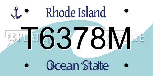 T6378M Rhode Island License Plate