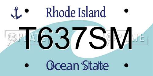 T637SM Rhode Island License Plate