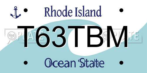 T63TBM Rhode Island License Plate