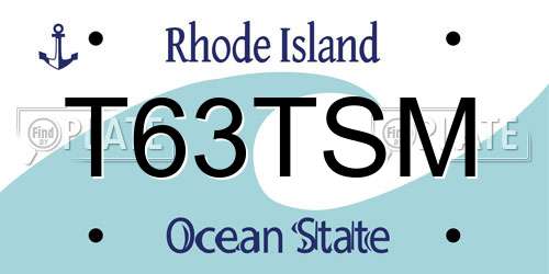 T63TSM Rhode Island License Plate