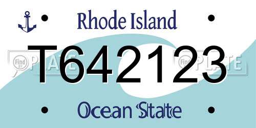 T642123 Rhode Island License Plate