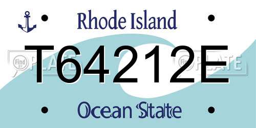 T64212E Rhode Island License Plate
